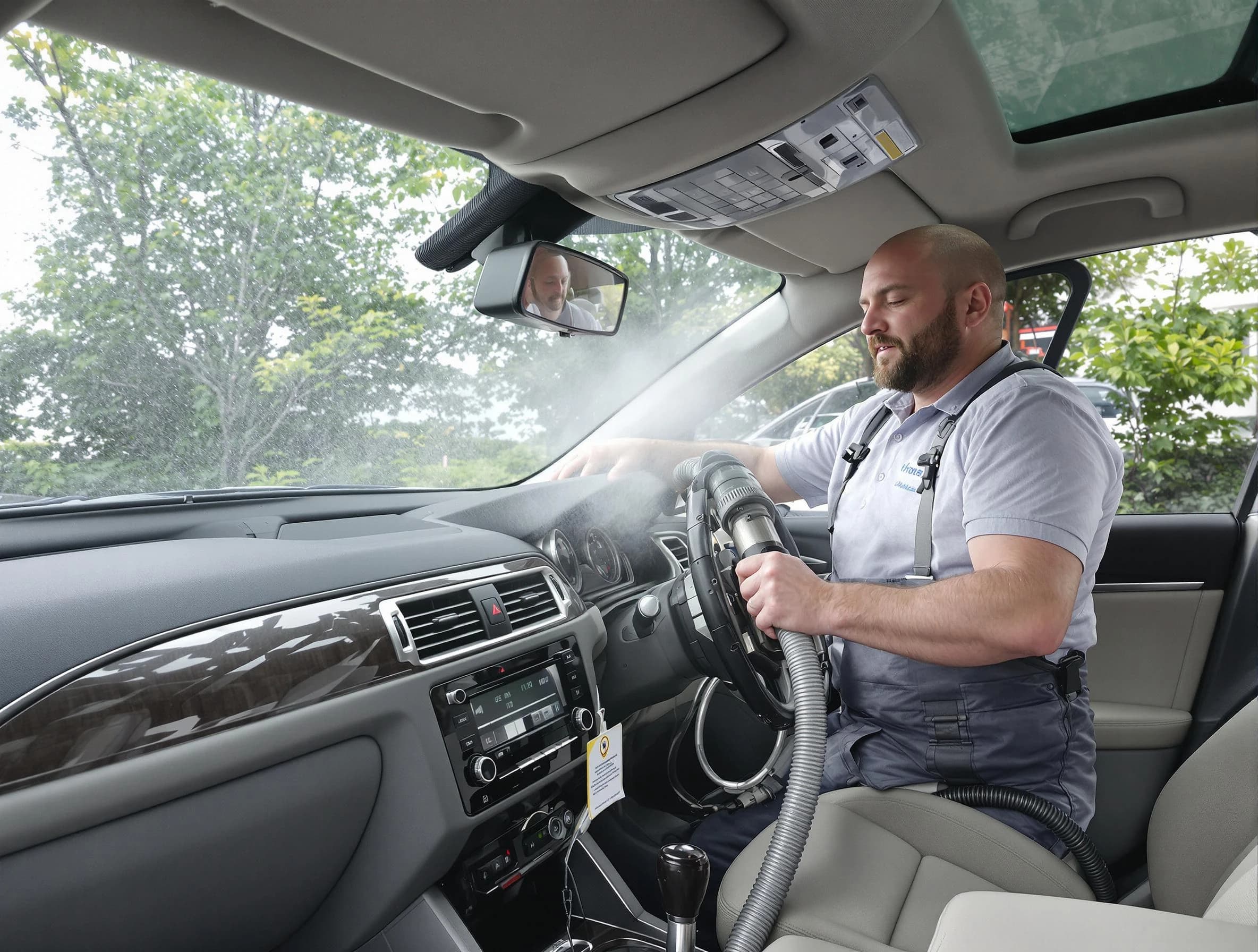 Quincy Air Duct Cleaning specialist performing professional car duct cleaning in Quincy