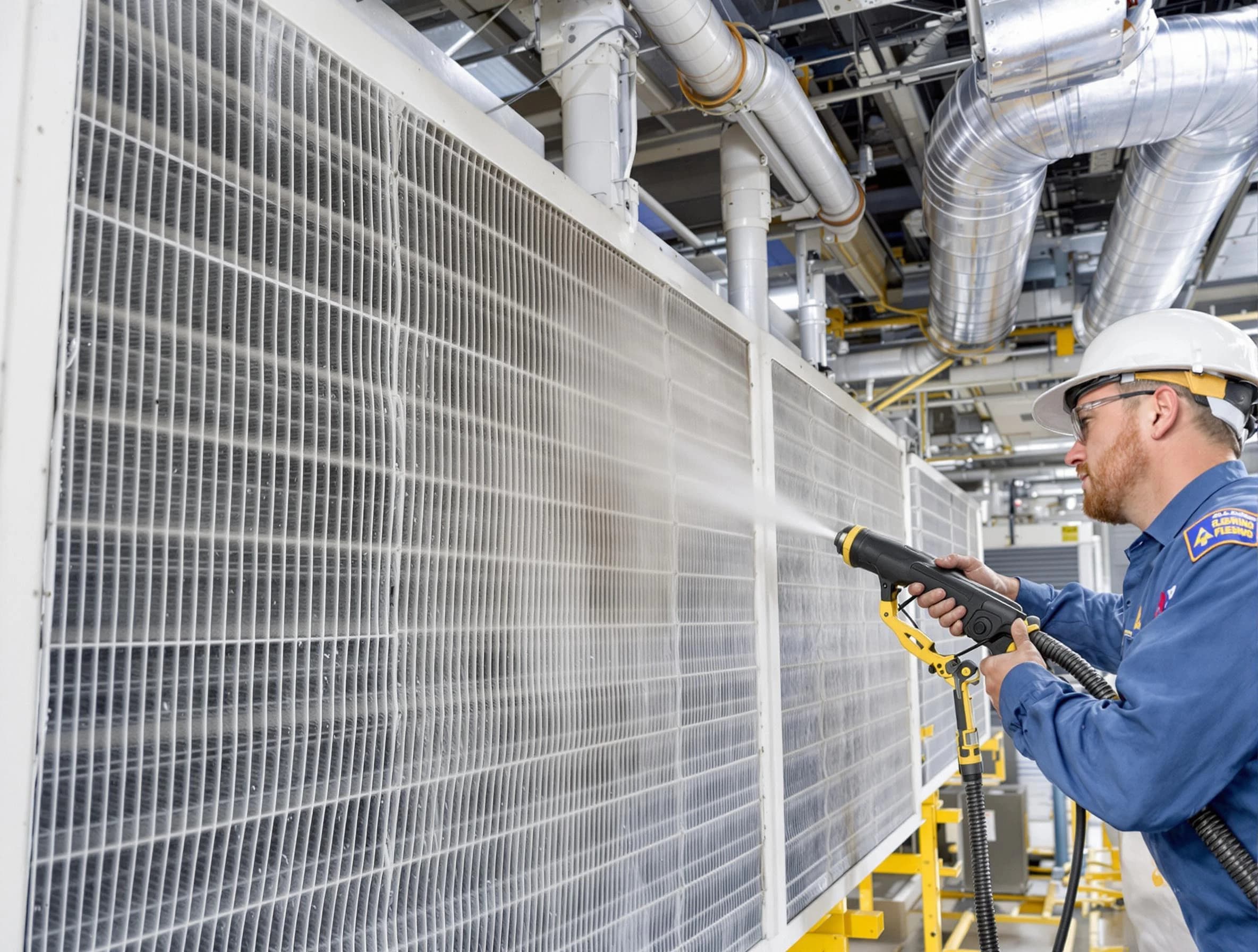 Professional commercial coil cleaning by Quincy Air Duct Cleaning in Quincy